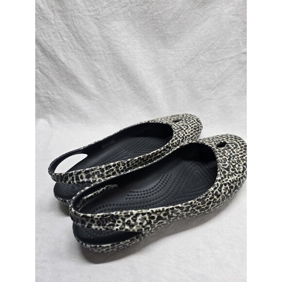 Crocs Olivia II Flat Slingback Casual Shoes Leopard Women's US Size 7 - Picture 3 of 9